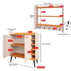 Kit Aparador Buffet Madero Barzinho Sala Armário Suspenso Amé