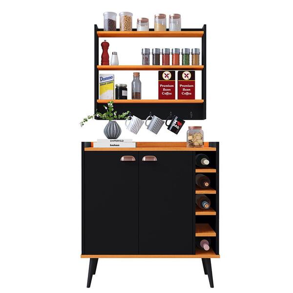 Kit Aparador Buffet Madero Barzinho Sala Jantar Armário Suspe