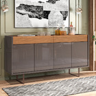 Kit Aparador Buffet Para Sala Berlim E Espelho Adnet 54cm Fre