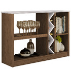 Kit Aparador Buffet Para Sala Com Espelho Decorativo 91cm Atl