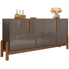 Kit Aparador Buffet Para Sala De Estar Lizz E Espelho Caribe