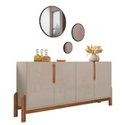 Kit Aparador Buffet Para Sala De Estar Lizz E Espelho Caribe