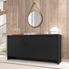 Kit Aparador Buffet Para Sala De Estar Madrid Com Espelho Adn