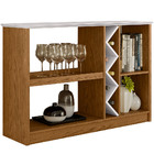 Kit Aparador Buffet Para Sala Estar E Espelho Decorativo 91cm