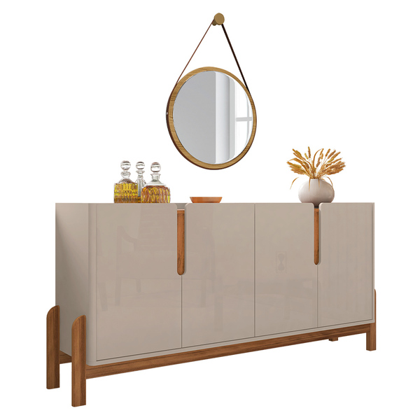 Kit Aparador Buffet Para Sala Estar Lizz Espelho Adnet 54cm F