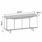 Kit Aparador Buffet Para Sala Grace Com Espelho Adnet 54cm Pr