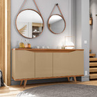 Kit Aparador Buffet Sala De Estar Grace Com Espelho Adnet Fre