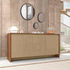 Kit Aparador Buffet Sala De Estar Madrid Com Espelho Caribe P