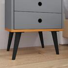 Kit Aparador Buffet Wood New 3 Portas E Mesa De Cabeceira Dre