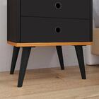 Kit Aparador Buffet Wood New Cinza Ripado 3 Portas E Mesa De