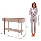 Kit Aparador Canelado Lira Com Espelho Decorativo Jade Cimol