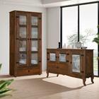 Kit Aparador Com Cristaleira Madeira Maciça Imbuia Kalyn Shop
