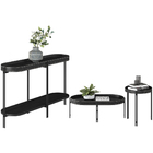 Kit Aparador Decorativo Sala De Estar Com Mesa De Centro E Me