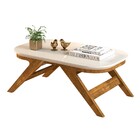 Kit Aparador E Mesa De Centro Anne Tronco Ripado Com Creme -