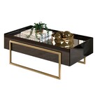 Kit Aparador E Mesa De Centro Estilo Industrial Com Espelho S