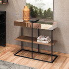 Kit Aparador E Mesa De Centro Industrial Com Espelho Ariel De