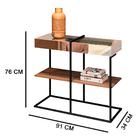 Kit Aparador E Mesa De Centro Industrial Com Espelho Ariel De