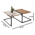 Kit Aparador E Mesa De Centro Industrial Com Espelho Ariel De