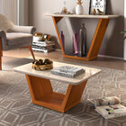 Kit Aparador E Mesa De Centro Lótus Telha Com Creme - D'rossi