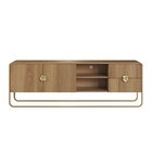 Kit Aparador E Rack Orgânico Pé Metal Luna Hanover/dourado