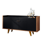 Kit Aparador Havana Mesa De Centro Nala Preto Carvalho E Espe