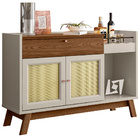 Kit Aparador Lucca Cristaleira Geórgia E Espelho Caribe Freij