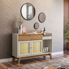 Kit Aparador Lucca Cristaleira Geórgia E Espelho Caribe Preto