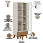 Kit Aparador Mateo Cristaleira Geórgia E Espelho Caribe Freij
