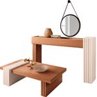 Kit Aparador Para Sala Com Mesa De Centro Lord B01 E Espelho