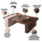 Kit Aparador Para Sala Com Mesa De Centro Lord B01 E Espelho