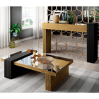 Kit Aparador Para Sala De Estar Com Mesa De Centro Espelhada