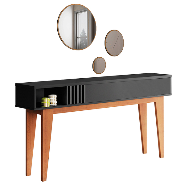 Kit Aparador Para Sala De Estar Greta Com Espelho Caribe Frei