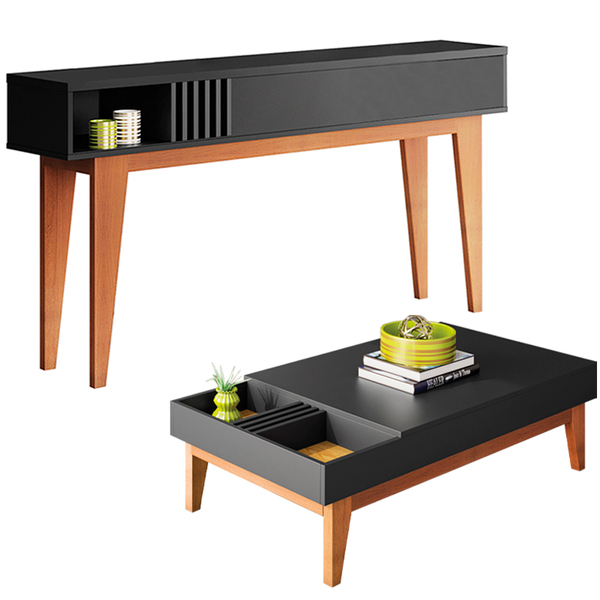 Kit Aparador Para Sala Estar Greta Com Mesa De Centro Nala B0