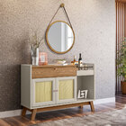 Kit Aparador Sala De Estar 01 Gaveta Lucca Espelho Adnet Frei