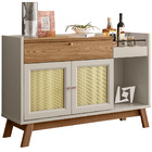 Kit Aparador Sala De Estar 01 Gaveta Lucca Espelho Adnet Frei