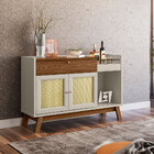 Kit Aparador Sala De Estar 01gaveta Lucca Com Espelho Adnet F