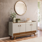 Kit Aparador Sala De Estar 04 Portas Mason Com Espelho Adnet