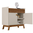 Kit Aparador Sala De Estar 2 Portas Lauren E Espelho Adnet Fr