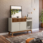 Kit Aparador Sala De Estar 2 Portas Mateo Com Espelho Adnet F