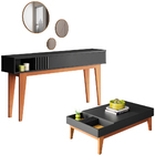 Kit Aparador Sala Greta Mesa De Centro Nala E Espelho Caribe