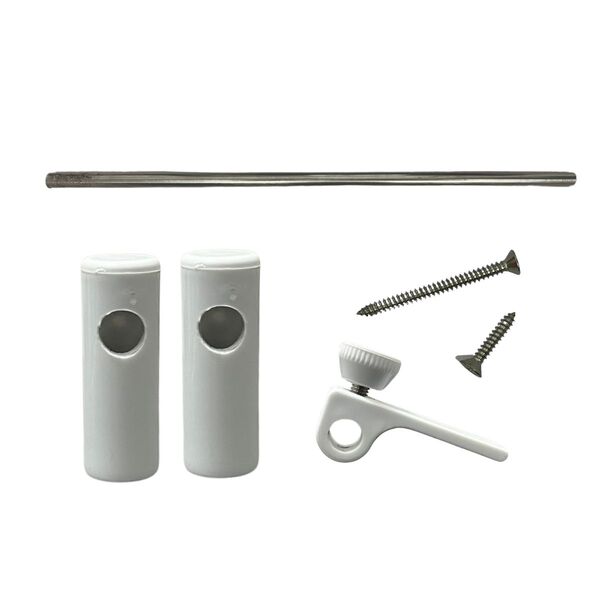 Kit Aparadores Com Haste De Inox Para Sacadas Branco40cm