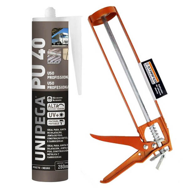 Kit Aplicador De Silicone Aberto Starfer + Selante Pu40 Preto