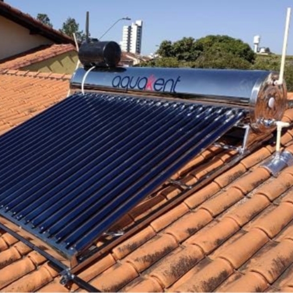 Kit Aquecedor Acoplado Solar A Vácuo Ak360z Inox - 24 Tubos A