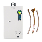 Kit Aquecedor de Passagem a Gás GN 19,5 L/min Branco KO 20 F Komeco + Flexíveis de Ligação 1/2"x1/2"