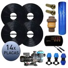 Kit Aquecedor Solar Piscina Girassol 56.000 L + Bomba + Capa