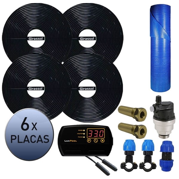 Kit Aquecedor Solar Piscina Girassol Até 24.000 L + Capa