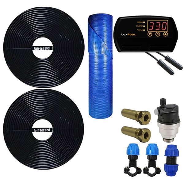Kit Aquecedor Solar Piscina Girassol Até 8.000 L + Capa