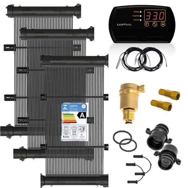 Kit Aquecimento Solar Para Piscinas De Até 75m² Ou 100 Mil Li