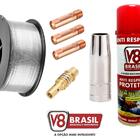 Kit Arame Mig S/ Gás 0,8mm + 3 Bicos 0,8mm + Bocal + Difusor