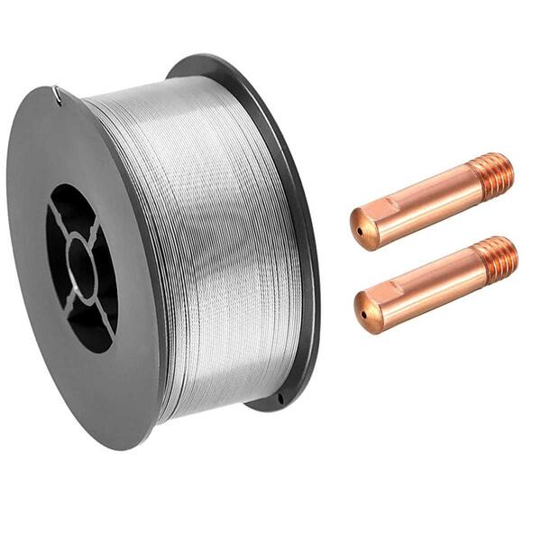 Kit Arame Solda Revestido Mig Sem Gás 0.9mm + 2 Bico De Conta